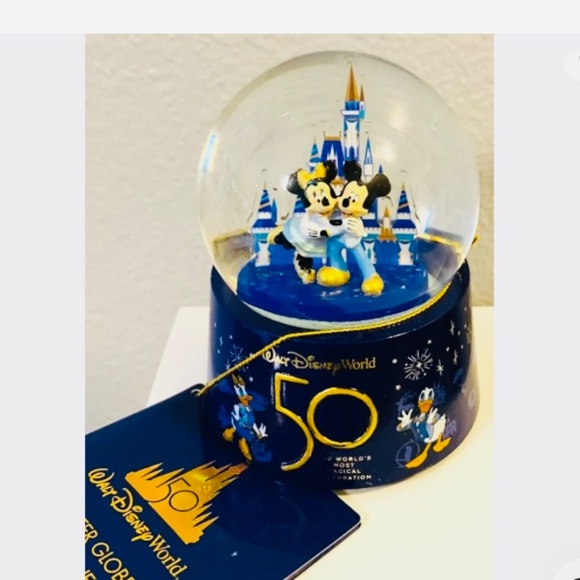 NWT Disney Parks WDW50th Anniversary Mickey Minnie Mini Water Snow Globe NWT - Picture 6 of 6